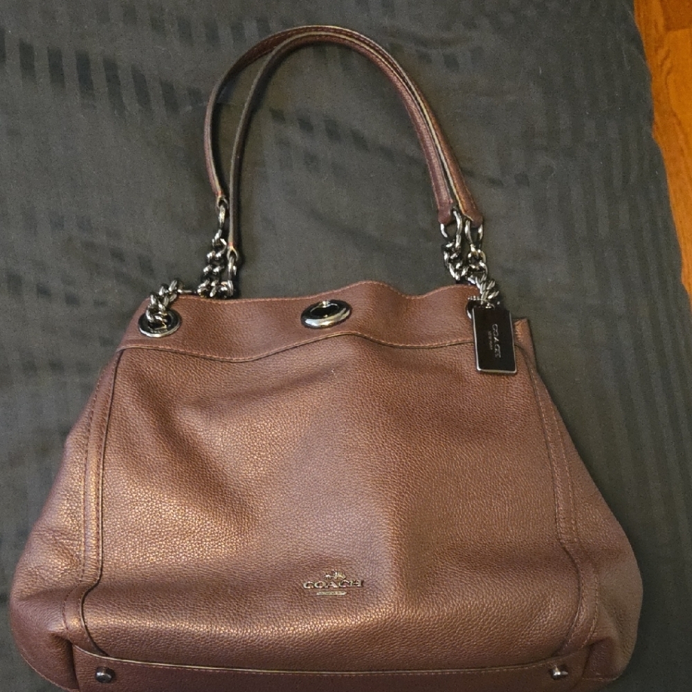 Coach Edie Shoulder Bag 31 in polished pebble leather